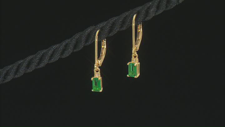 Lab Created Emerald 18K Yellow Gold Over Sterling Silver Jewelry Set 1.24ctw Video Thumbnail