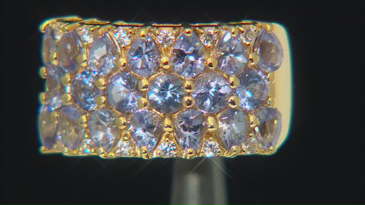 Blue Tanzanite 18k Yellow Gold Over Sterling Silver Ring 2.87ctw Video Thumbnail