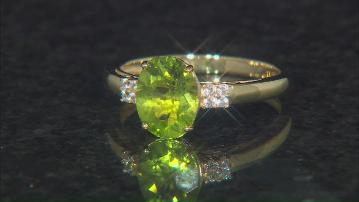 Green Peridot 18k Yellow Gold Over Sterling Silver Ring 1.75ctw Video Thumbnail