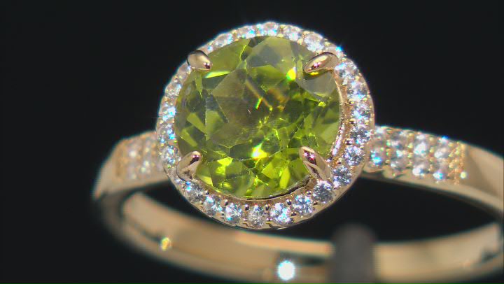 Green Peridot 18k Yellow Gold Over Sterling Silver Ring 2.16ctw Video Thumbnail