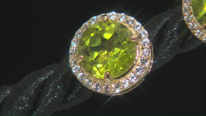 Green Peridot 18k Yellow Gold Over Sterling Silver Stud Earrings 2.83ctw Video Thumbnail