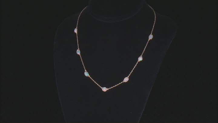 Ethiopian Opal 18k Yellow Gold Over Sterling Silver Necklace 3.21ctw Video Thumbnail