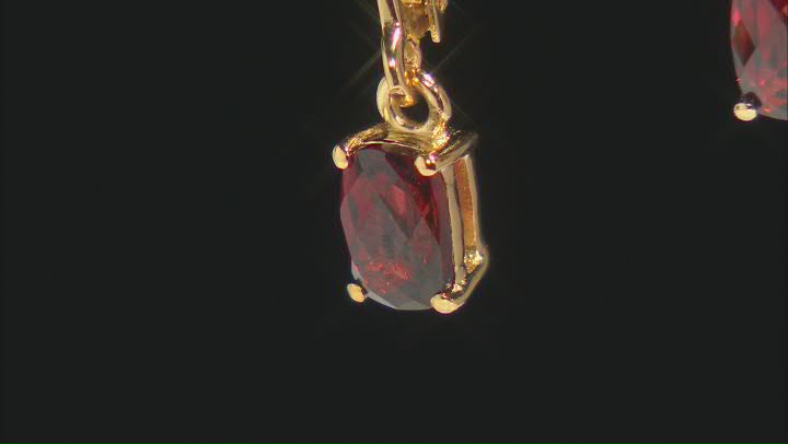 Red Garnet 18k Yellow Gold Over Sterling Silver Earrings 0.90ctw Video Thumbnail