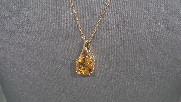 Yellow Citrine 18k Yellow Gold Over Sterling Silver Pendant With Chain 4.26ctw Video Thumbnail