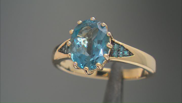 London Blue Topaz 18k Yellow Gold Over Sterling Silver Ring 2.82ctw Video Thumbnail