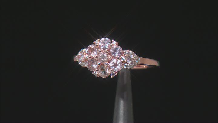 Pink Color Shift Garnet 18k Rose Gold Over Sterling Silver Ring 0.87ctw Video Thumbnail