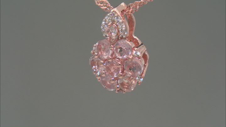 Pink Color Shift Garnet 18k Rose Gold Over Sterling Silver Pendant With Chain 0.87ctw Video Thumbnail