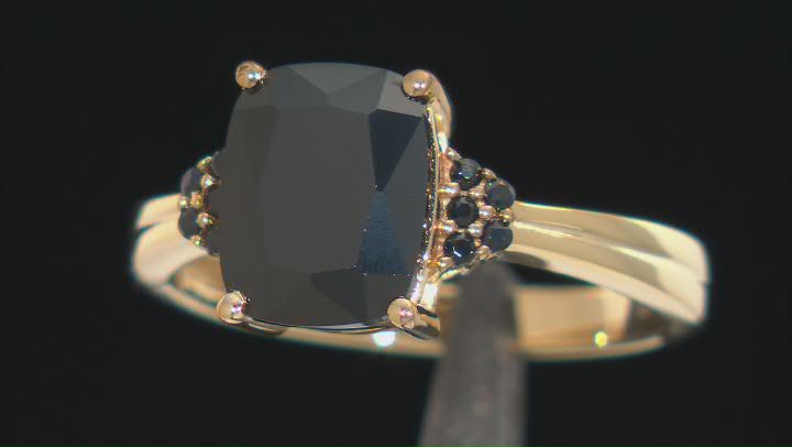 Black Spinel 18k Yellow Gold Over Sterling Silver Ring 2.79ctw Video Thumbnail