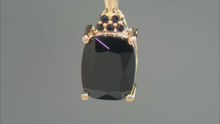 Black Spinel 18k Yellow Gold Over Sterling Silver Pendant With Chain 2.74ctw Video Thumbnail