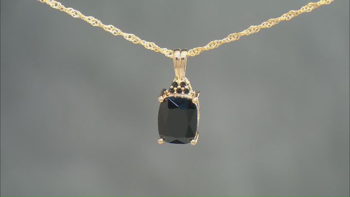 Black Spinel 18k Yellow Gold Over Sterling Silver Pendant With Chain 2.74ctw Video Thumbnail