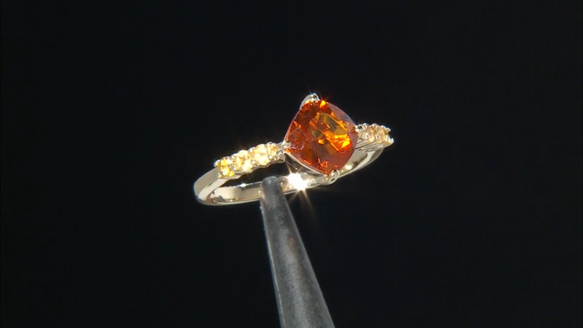 Orange Madeira Citrine 18k Yellow Gold Over Sterling Silver Ring 1.48ctw Video Thumbnail