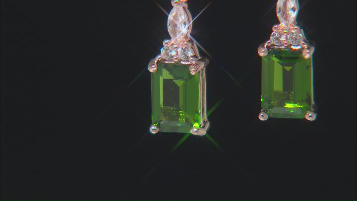Green Chrome Diopside 18k Riose Gold Over Sterling Silver Earrings Video Thumbnail