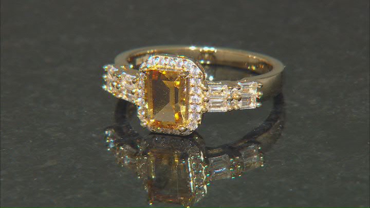 Golden Citrine 18k Yellow Gold Over Sterling Silver Ring 1.51ctw Video Thumbnail