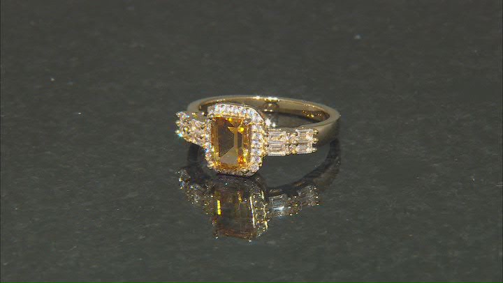 Golden Citrine 18k Yellow Gold Over Sterling Silver Ring 1.51ctw Video Thumbnail