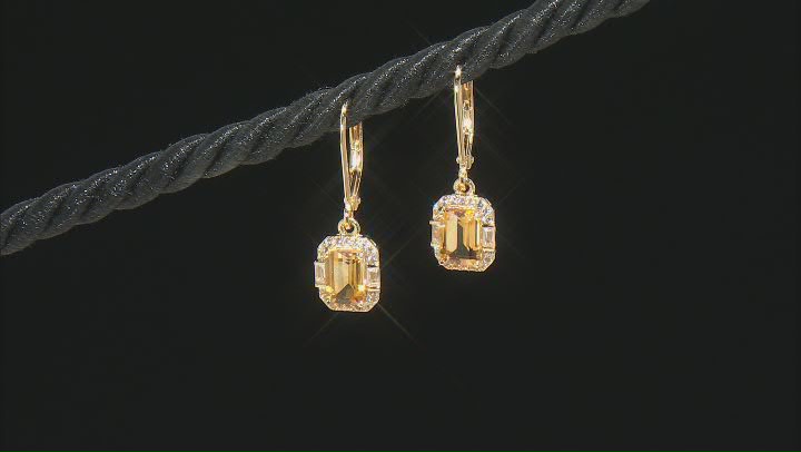 Golden Citrine 18k Yellow Gold Over Sterling Silver Earrings 2.16ctw Video Thumbnail