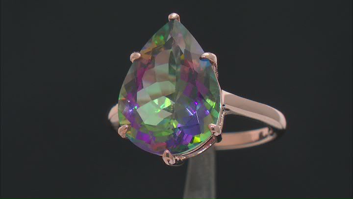 Multi-Color Mystic Topaz® 18k Rose Gold Over Sterling Silver Solitaire Ring 8.38ct Video Thumbnail