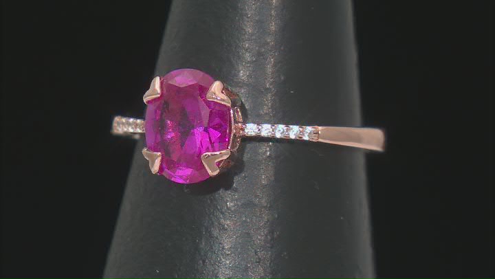 Pink Lab Created Sapphire 18k Rose Gold Over Sterling Silver Ring 2.00ctw Video Thumbnail