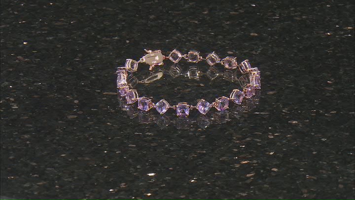 Lavender Amethyst 18k Rose Gold Over Sterling Silver Tennis Bracelet 13.86ctw Video Thumbnail