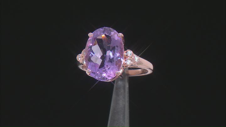 Lavender Amethyst 18k Rose Gold Over Sterling Silver Ring 4.86ctw Video Thumbnail