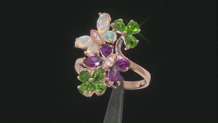 Green Chrome Diopside 18k Rose Gold Over Sterling Silver Ring 2.23ctw Video Thumbnail