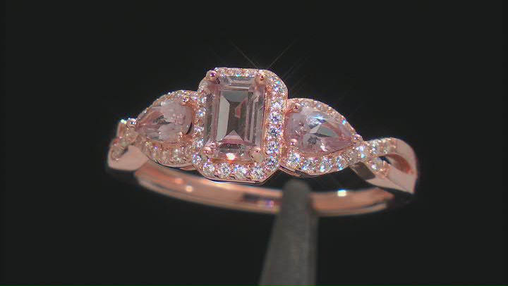 Pink Color Shift Garnet 18k Rose Gold Over Sterling Silver Ring 1.44ctw Video Thumbnail