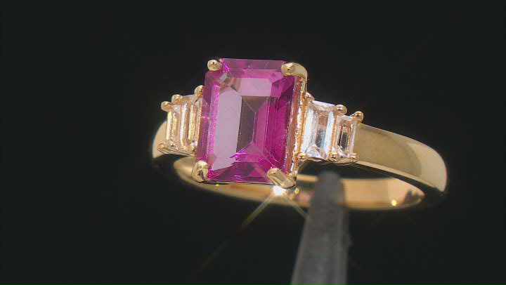 Pink Topaz 18k Yellow Gold Over Sterling Silver Ring 2.62ctw Video Thumbnail