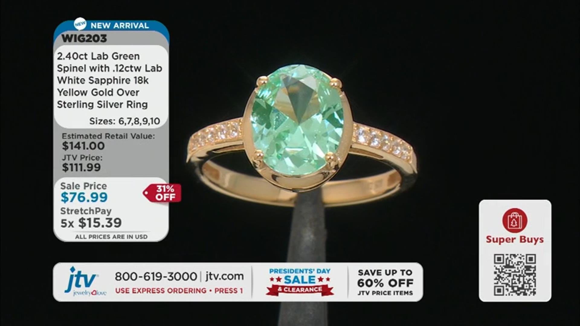 Green Lab Created Spinel 18k Yellow Gold Over Sterling Silver Ring 2.52ctw Video Thumbnail