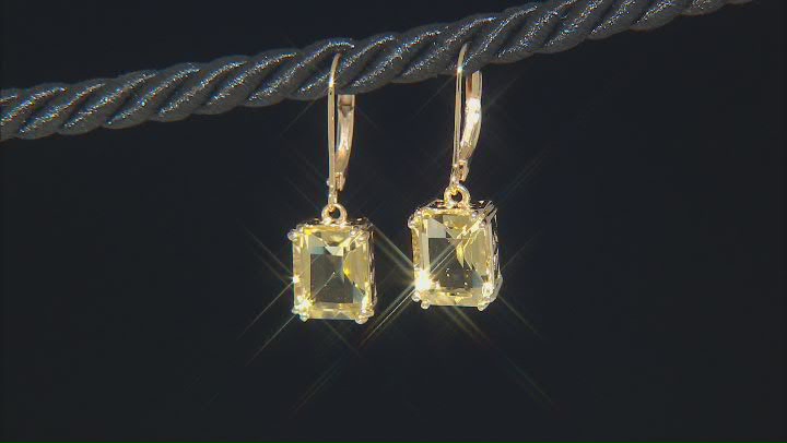 Champagne Quartz 18k Yellow Gold Over Sterling Silver Earrings 5.95ctw Video Thumbnail