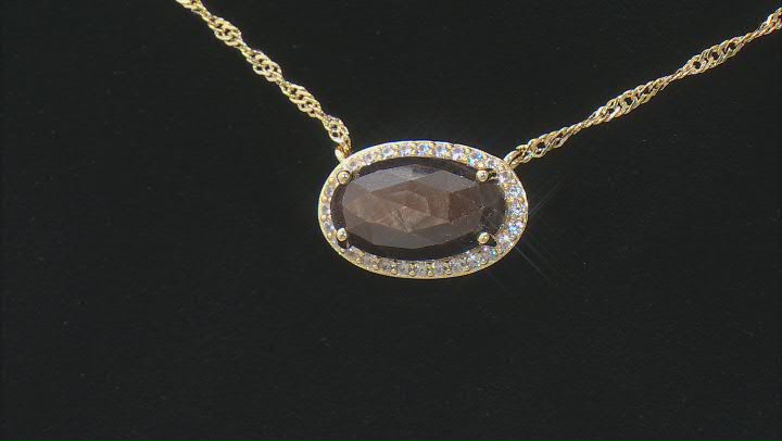 Golden Sheen Sapphire 18k Yellow Gold Over Sterling Silver Necklace 5.40ctw Video Thumbnail