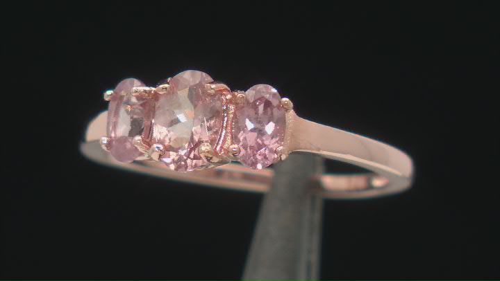 Pink Color Shift Garnet 18k Rose Gold Over Sterling Silver Ring 1.00ctw Video Thumbnail