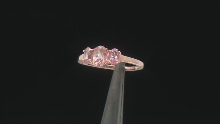 Pink Color Shift Garnet 18k Rose Gold Over Sterling Silver Ring 1.00ctw Video Thumbnail