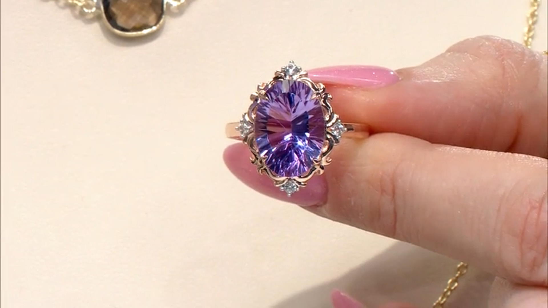 Purple Amethyst 18k Rose Gold Over Sterling Silver Ring 4.80ctw Video Thumbnail