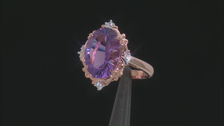 Purple Amethyst 18k Rose Gold Over Sterling Silver Ring 4.80ctw Video Thumbnail