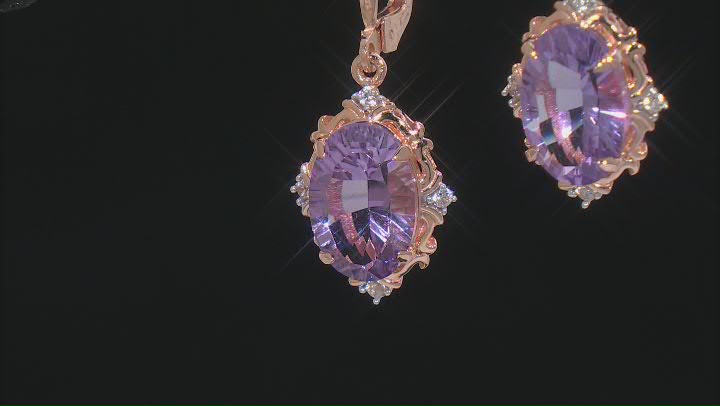 Purple Amethyst 18k Rose Gold Over Sterling Silver Earrings 5.24ctw Video Thumbnail