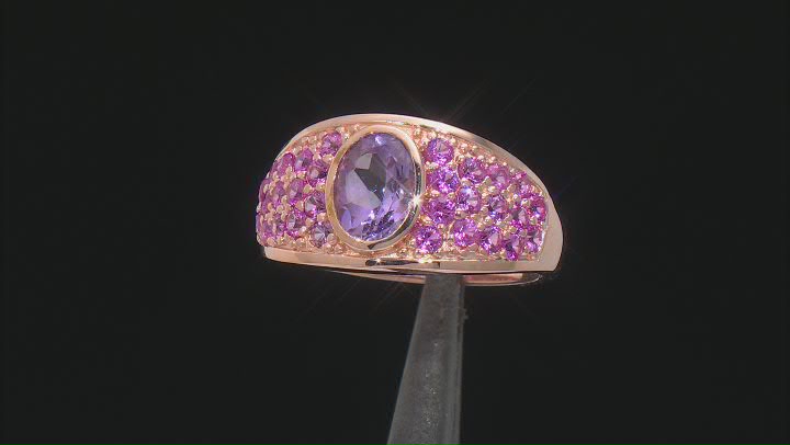 Purple Amethyst 18k Rose Gold Over Sterling Silver Ring 2.37ctw Video Thumbnail