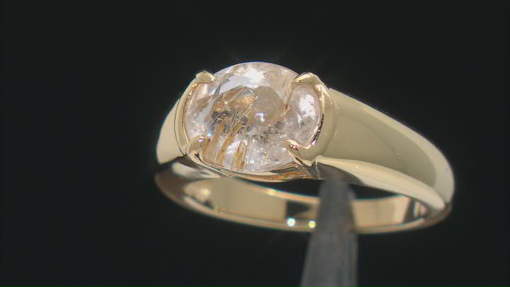 Golden Rutilated Quartz 18k Yellow Gold Over Sterling Silver Ring 2.29ct Video Thumbnail