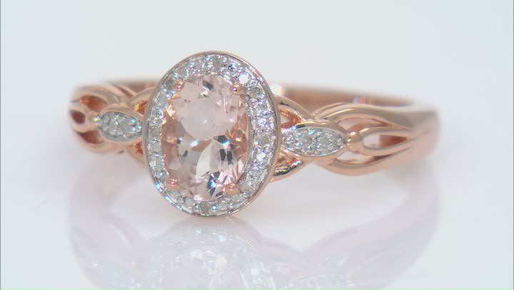 Peach Morganite 18k Rose Gold Over Sterling Silver Ring 0.62ctw Video Thumbnail