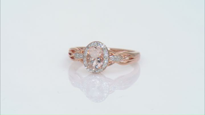 Peach Morganite 18k Rose Gold Over Sterling Silver Ring 0.62ctw Video Thumbnail