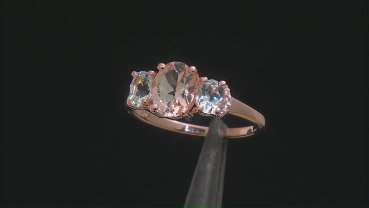 Peach Morganite 18k Rose Gold Over Sterling Silver Ring 1.48ctw Video Thumbnail