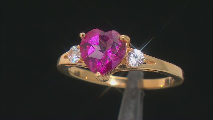 Pink Topaz 18k Yellow Gold Over Sterling Silver Ring 2.07ctw Video Thumbnail