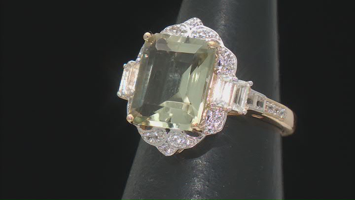 Prasiolite 18k Yellow Gold Over Sterling Silver Ring. 5.24ctw Video Thumbnail