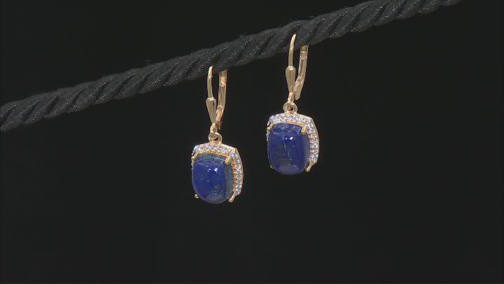 Blue Lapis Lazuli 18k Yellow Gold Over Sterling Silver Earrings 0.46ctw Video Thumbnail