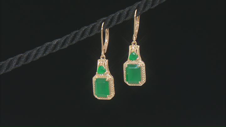Green Onyx 18k Yellow Gold Over Sterling Silver Earrings Video Thumbnail