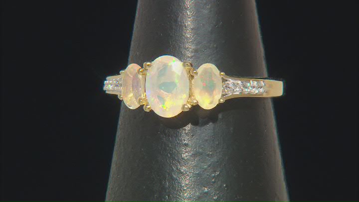 Ethiopian Opal 18k Yellow Gold Over Sterling Silver Ring 0.67ctw Video Thumbnail