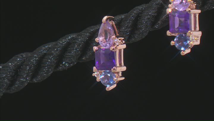 Purple Amethyst 18k Rose Gold Over Sterling Silver Earrings 1.13ctw Video Thumbnail