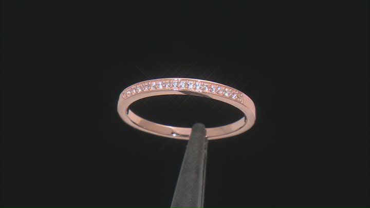 Rose Quartz 18k Rose Gold Over Sterling Silver Ring Set 0.22ctw Video Thumbnail