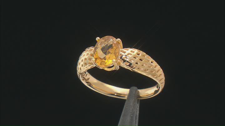 Yellow Citrine 18k Yellow Gold Over Sterling Silver Ring 0.99ct Video Thumbnail