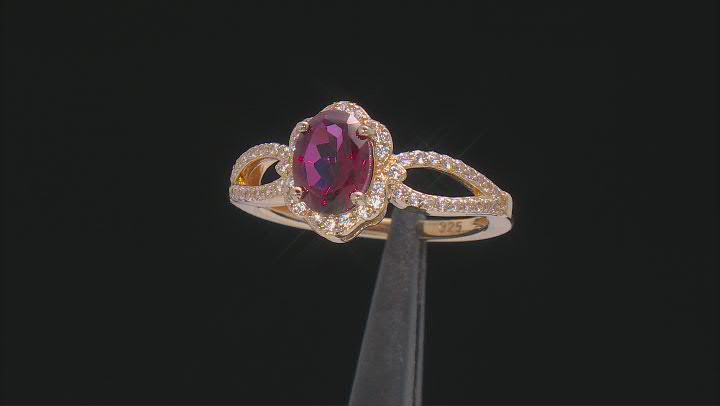 Magenta Petalite 18k Yellow Gold Over Sterling Silver Ring 1.42ctw Video Thumbnail