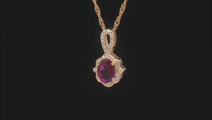 Magenta Petalite 18K Yellow Gold Over Sterling Silver With Chain 1.10ctw Video Thumbnail