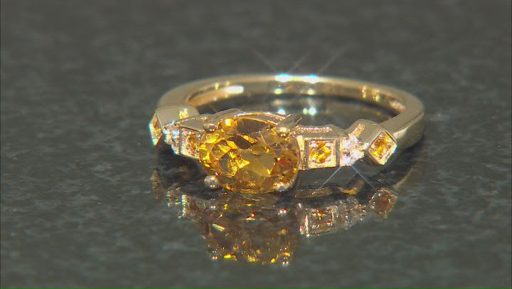 Yellow Citrine 18k Yellow Gold Over Sterling Silver Ring 1.13ctw Video Thumbnail